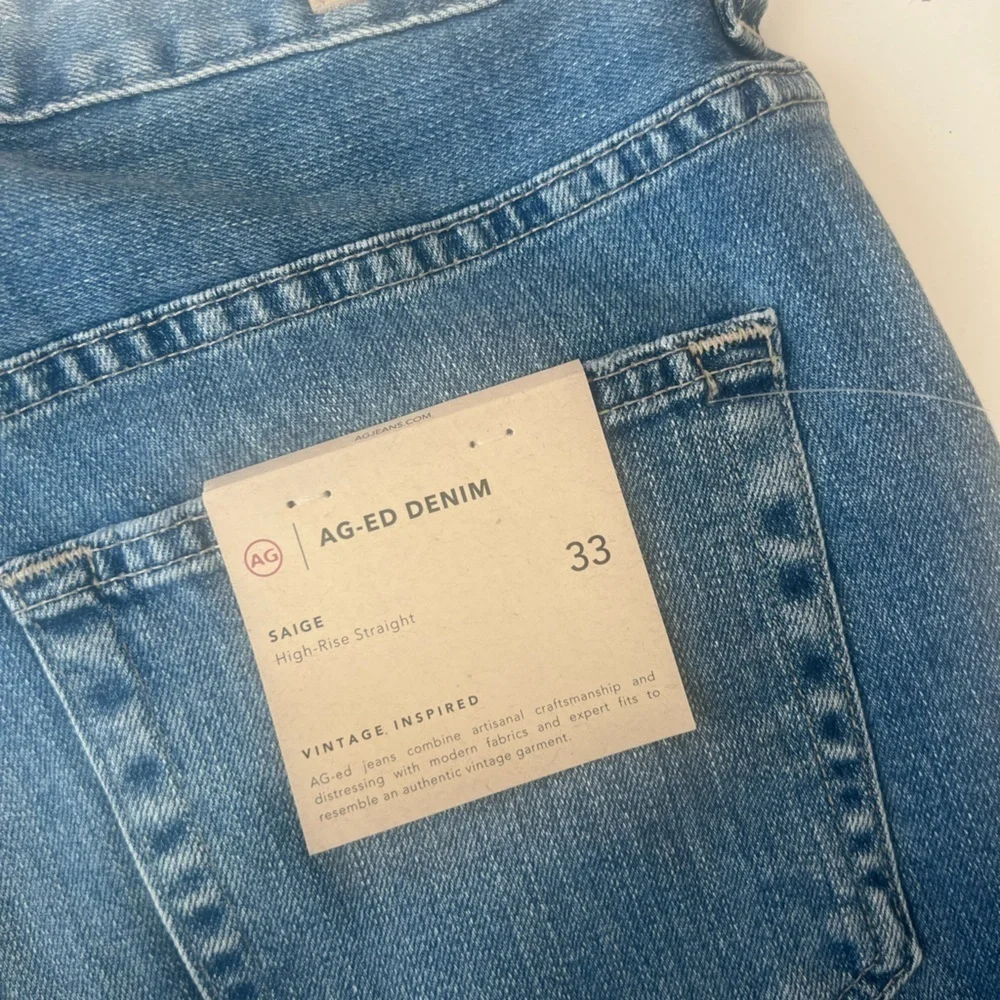 AG Adriano Goldschmied Saige High Rise Straight Leg Jeans - Picture 16 of 16